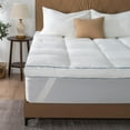 thumbnail image 2 of Twin Size Mattress Topper White Luxury Down Alternative Fiber Mattress Topper with Elastic band, 2 of 7