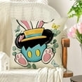thumbnail image 6 of Easter Hunting Squad Decorative Throw Pillow Covers 20 x 20 Set of 4, Bless This Nest Cartoon Mouse Bunny Ears Cushion Case Decor, Rabbit Eucalyptus Leaves Stripes Home Decoration for Sofa Couch, 6 of 6