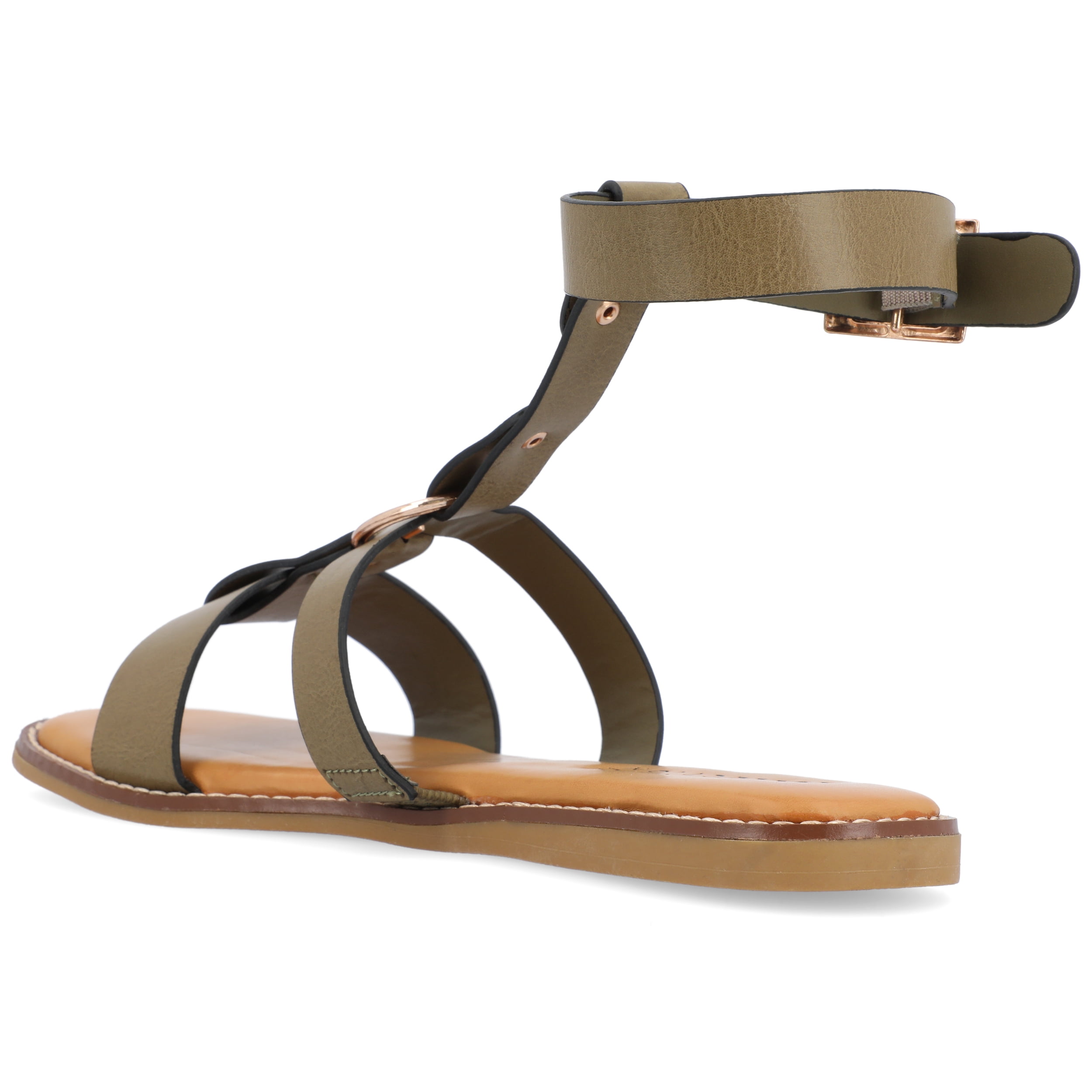 Journee Womens Eleanora Multi Strap Flat Sandals