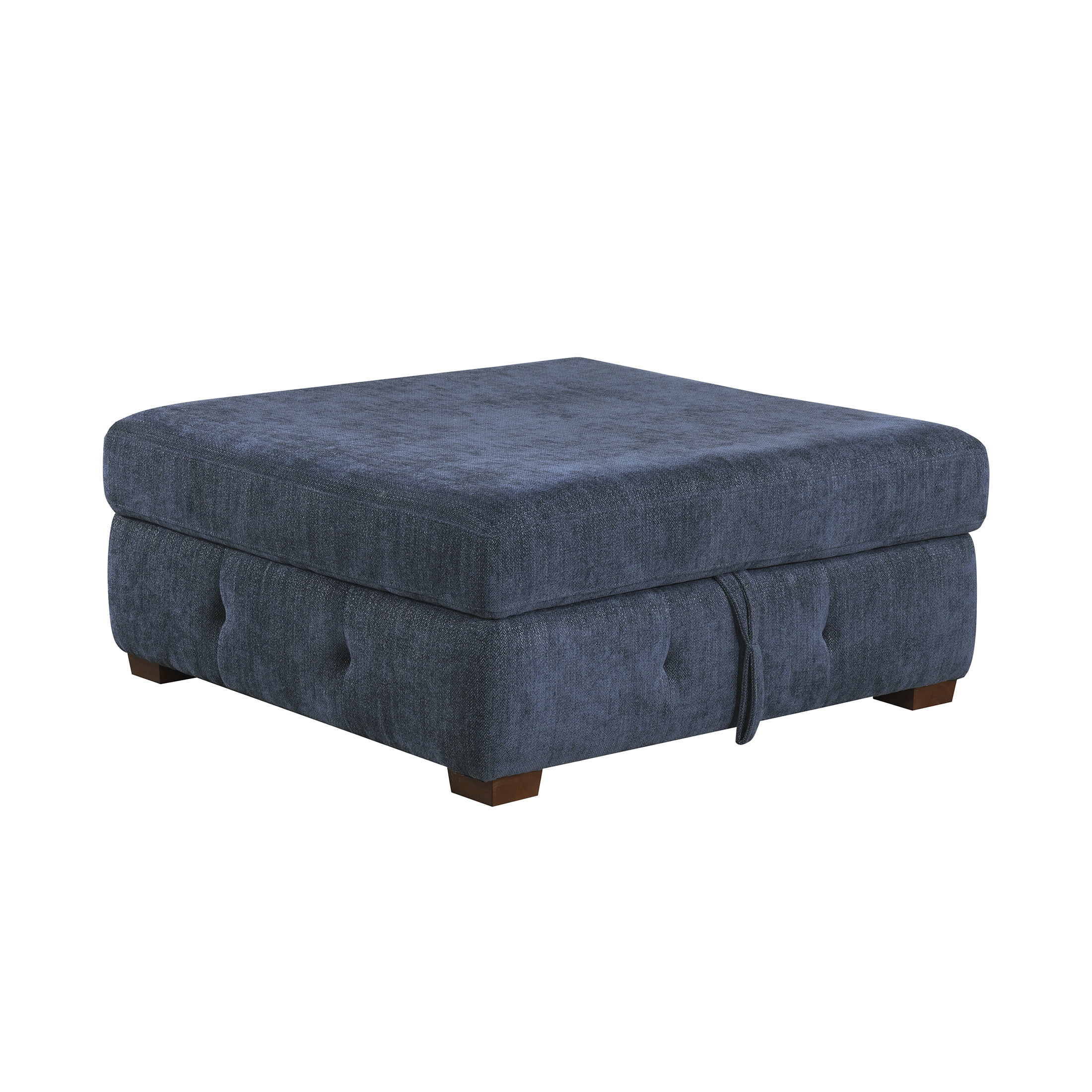 OakvillePark Sund Contemporary Chenille Storage Ottoman, Blue
