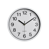 Silent Wall Clock Non Ticking, 9.84 Inch Wall Clocks Battery Operated, Small Analog Clock for Bedroom Home Office Kitchen Bathroom, Easy to Read(White)