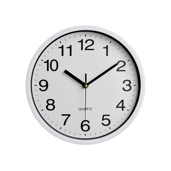 Silent Wall Clock Non Ticking, 9.84 Inch Wall Clocks Battery Operated, Small Analog Clock for Bedroom Home Office Kitchen Bathroom, Easy to Read(White)