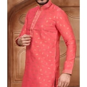 Nazon Brand -Panjabi Sherwani Style With Pajama|Mens Punjabi |Mens Regular Fit Panjabi | Beautiful Mens Wear | Mens Slim-Fit Panjabi | Traditional Party Wear |Pink Color