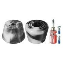 Uxcell Roller Skate Toe Stops with Screwdriver 82A Rubber Brake Stoppers Block, Mixed Black White 1 Pair