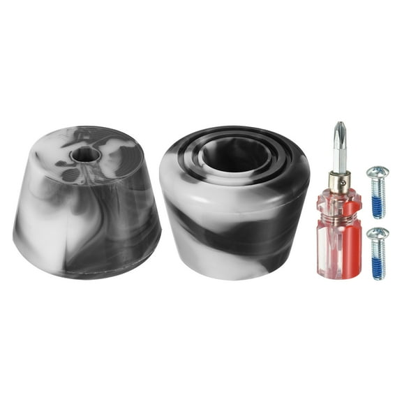 Uxcell Roller Skate Toe Stops with Screwdriver 82A Rubber Brake Stoppers Block, Mixed Black White 1 Pair
