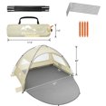 thumbnail image 3 of Oileus Beach Tent Pop Up Tents Sun Shade Shelter for 2-3 Person With UV Protection, Extended Floor, Mesh Roll Up Windows, Carrying Bag, Stakes, 6 Sand Pockets, Lightweight and Easy Set Up, Khaki, 3 of 4