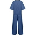 thumbnail image 4 of Hanerdun Women Pajama Set Female 2PCS Short Sleeve Sleepwear Nightwear Navy Blue 2XL, 4 of 5