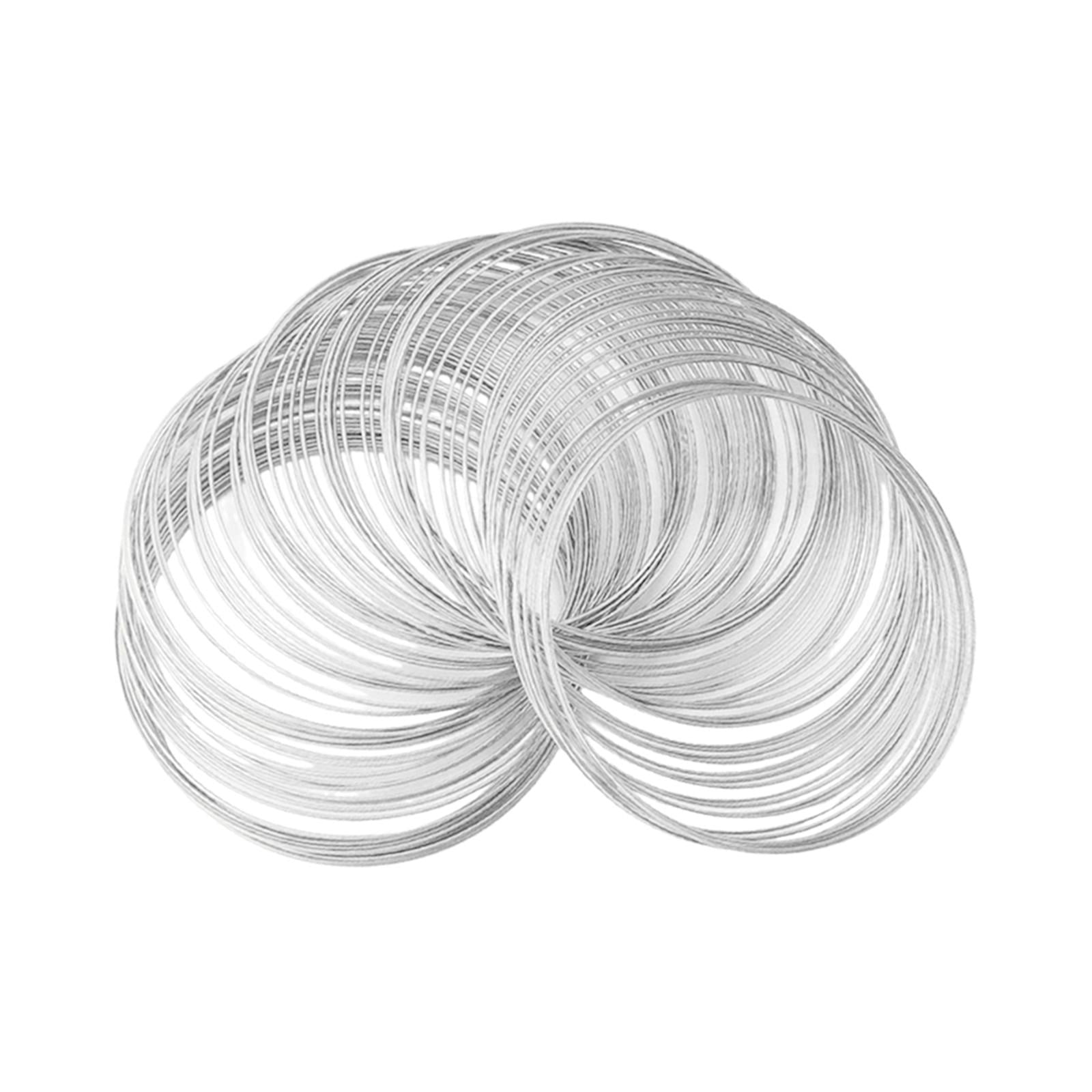 Milageto 2xMemory Wire for Jewelry Making Metal Wire 100 Loops Jewelry Wire Jewellery Wire for Bracelet Bangle Necklace Art Making Accessories , , 4 Pcs