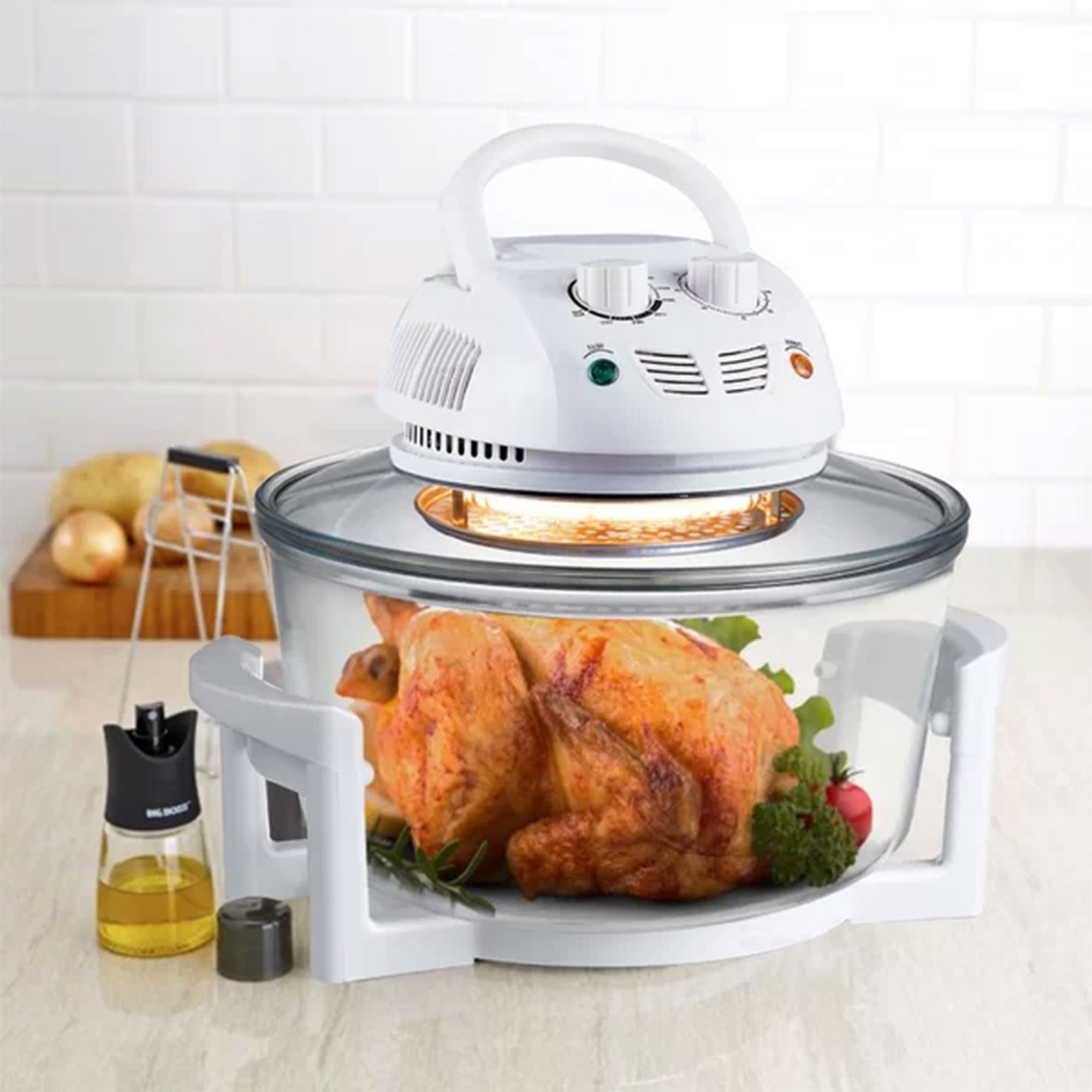 17L Halogen Air Fryer Rotary Convection Oven Multi Cooker Low Fat Health  Black