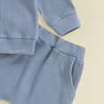 thumbnail image 6 of TOWED22 Toddler Baby Boy Fall Winter Clothes Long Sleeve Sweatshirt Pullover Tops + Joggers Pants Outfit Set Size:0-6 M,Color:Blue, 6 of 6