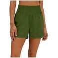 thumbnail image 6 of BLVB Women Elastic Waist Shorts Wide Leg High Waist Summer Casual Bermuda Beach Shorts with Pockets, 6 of 7