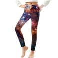thumbnail image 2 of Odeerbi 3-8 Years Kids Girls Leggings Starry Sky Print Stretchy Tights Compression Pants Summer Starlit High Waist Soft Pantyhose, 2 of 5