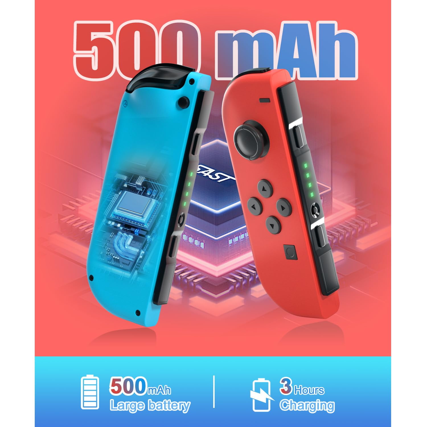 Nintendo Switch - R  SPBPQY Game Controller for Nintendo Switch, Neon Red and