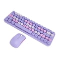 thumbnail image 1 of Combo Clavier et Souris Sans Fil, Clavier Ergonomique Coloré avec Capuchons de Touches Ronds, Clavier Sans Fil Mignon Pleine Grandeur 68 Touches et Ensemble de Souris Silencieux 3 DPI pour PC Portable, 1 of 8