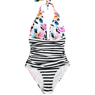 Suddenly Slim by Catalina - Women's Shirred Halter Swimsuit - Walmart.com