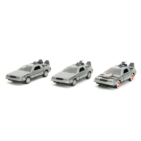 Time Machine 3-Pack Back to the Future – Jada Toys 33399 – 1/32 Scale Diecast Model Car