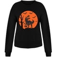 thumbnail image 3 of Chandails en Molleton d'Halloween pour Femmes Imprimé Squelette de Citrouille Surdimensionné Automne Chaud Doux Manches Longues Col Rond Pull Tops, 3 of 5