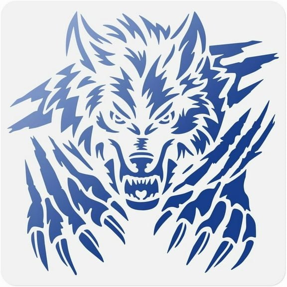 1pc PET Hollow Out Drawing Painting Stencils for DIY Scrapbook Photo Album Wolf 300x300mm