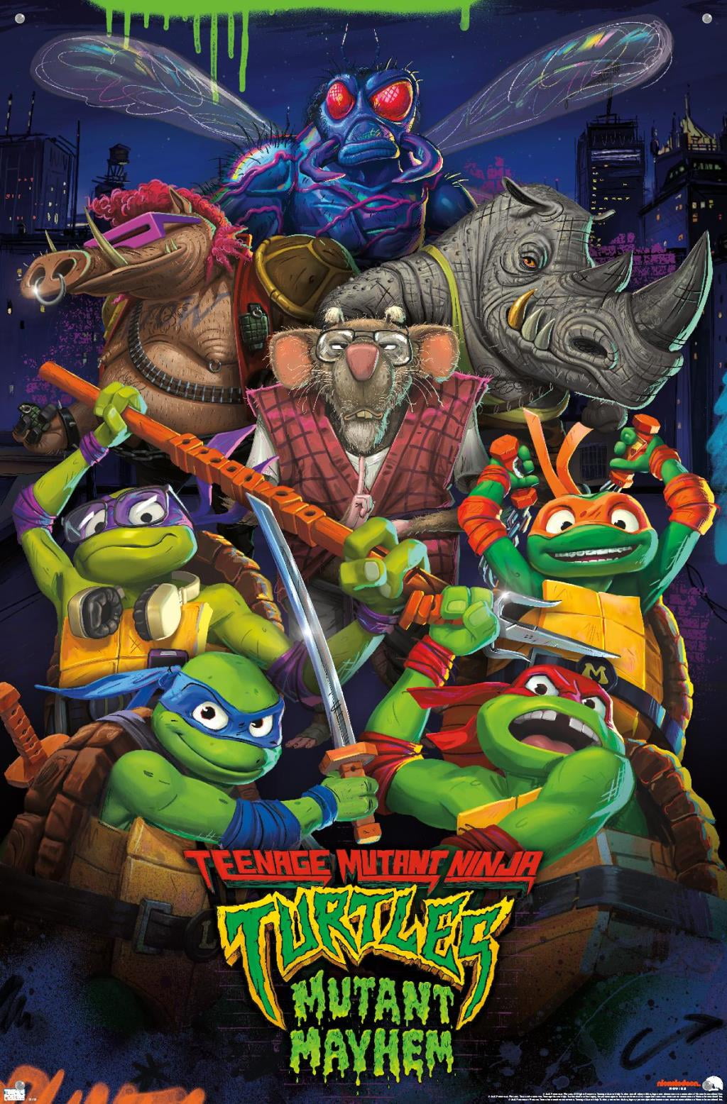  2023 Movie Poster Teenage Mutant Ninja Poster Turtles Poster  Mutant Mayhem Poster Gifts for Fans Wall Decor Canvas Art Prints Poster  Bedroom Wall (Canvas Roll 8x12 inch): Posters & Prints