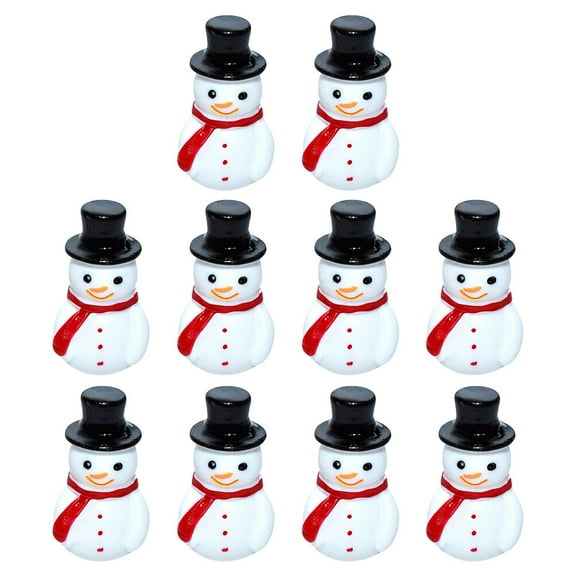 WRITWAA 10pcs Plastic Snowman Figurine Black DIY Decoration for Office Decor Family