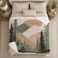 thumbnail image 5 of Mountain Lake A-Frame Cabin Adventure, Rustic Camping Scene, Warm Flannel Blanket for Cabin and Lodge with Detailed Artwork, Outdoor Lovers Camping Gift, Rustic Home Decor, 5 of 9