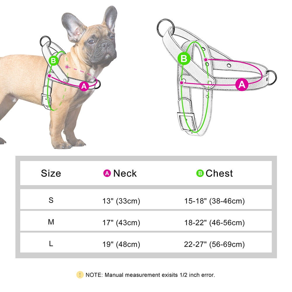 Didog Fashion No Pull Front Leading Dog Harness Soft Leather Adjustable Chest Vest with Handle