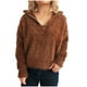 thumbnail image 1 of Ailaofu Womens Fuzzy Fleece Half-Zip Pullover Sweatshirt Fall Lapel Long Sleeve Casual Outerwear, 1 of 5