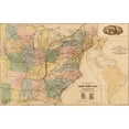 thumbnail image 2 of Vintage Maps 14x10 Gold Ornate Wood Framed with Double Matting Museum Art Print Titled - Cincinnati Southern Railway 1879, 2 of 4