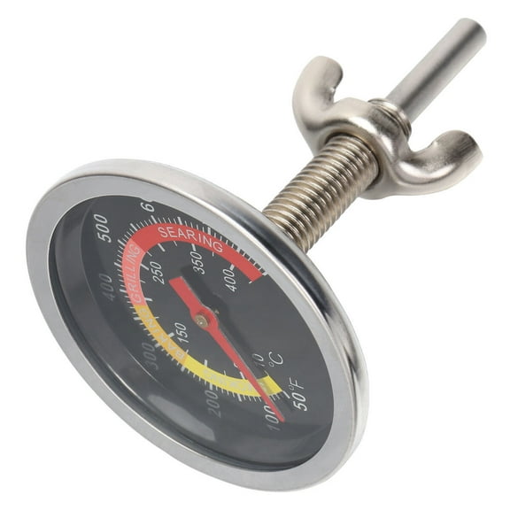 OUNONA Stainless Steel BBQ Thermometer for Grill with Quick Reading and Design 1PC Black