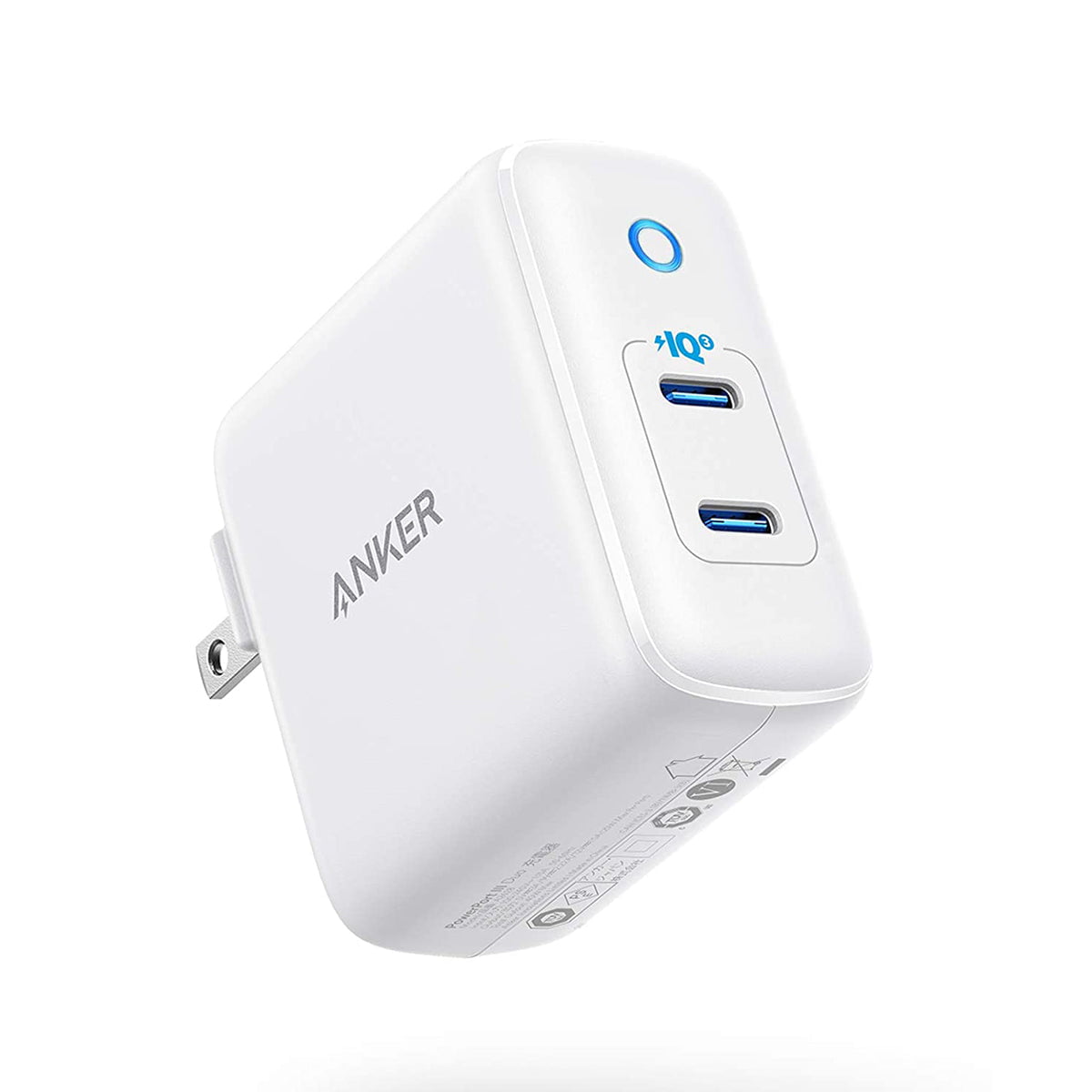 jubilæum Valnød omfavne Anker 40W 2-Port USB-C PIQ 3.0, PowerPort III Duo Type C Foldable Fast  Charger for iPhone, samsung - Walmart.com