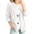 thumbnail image 7 of Lumtrix Denim Jacket For Women Classic Button Front Breathable Stretch Relaxed Fit Lightweight Long Sleeve Cardigan Coat with Pockets White 2XL, 7 of 7