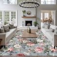 thumbnail image 4 of Vintage Spring Floral Area Rug 5x8 Washable Rug Non Slip Summer Botanical Watercolor Large Area Rug Soft Stainresistant Indoor Floor Carpet for Living Room Bedroom Home Office Dining Room Nursery, 4 of 8