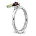 thumbnail image 3 of Auriga Fine Jewelry 925 Sterling Silver RH-plated Garnet Peridot Apple Ring for Women Size- 5, 3 of 9