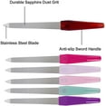 thumbnail image 3 of Metal Nail File (6 Pcs), Nail Files for Natural Nails Made of Stainless Steel, Sword Fingernail Files with Sharp Pointed Tip Non Slip Handle, Diamond Finger Nail Filers for Women Sapphire Grit Color, 3 of 5