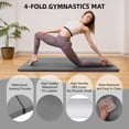 thumbnail image 4 of Signature Fitness 2ft x 6ft x 2in Folding Gymnastics Mat, 3-Panel Exercise Mat for Yoga, Tumbling, Stretching, Home Gym, PVC Leather + EPE Foam, Multiple Colors, 4 of 5