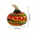 thumbnail image 3 of Hand Blown Glass Pumpkin, Multicolor Swirl Art Glass Figurine for Thanksgiving Tabletop Centerpiece, Halloween Ornament, Fall Harvest Home Decor Accent, 3 of 7