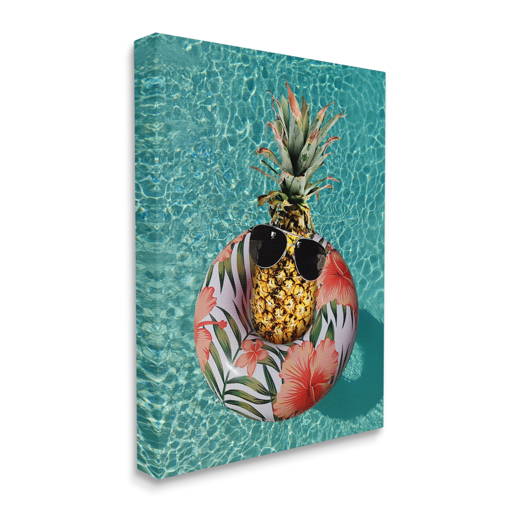 Stupell Industries Pineapple on Beach Tube Food & Beverage Painting Gallery Wrapped Canvas Art Print Wall Art, 16 x 20