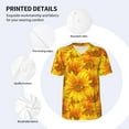 thumbnail image 4 of Balery 3D Sunflowers Baseball Jersey for Men Casual Button Down Shirts Short Sleeve Active Team Sports Uniform-Medium, 4 of 9