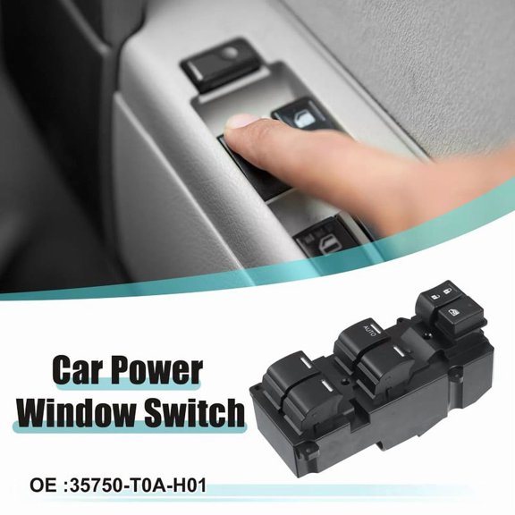 Replacement 6-Button Window Switch for Honda CR-V 2011-2013, Replaces 35750-T0A-H01, 1-Pack