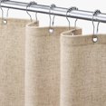 thumbnail image 1 of Cortina de ducha Awellife de lino beige de 90 x 180 cm para baño, 1 of 5
