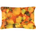 thumbnail image 1 of Abstract in Orange & Greens Fabric Decorative Pillow, 1 of 1