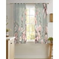 thumbnail image 4 of Easter Bunny Sheer Curtains 45 Inch Length 2 Panels Set for Living Room/Bedroom, Cute Rabbit Rose Floral Country Leaves Plants Green Kitchen Curtains Grommet Curtains Window Treatments 42"x45"x2, 4 of 7