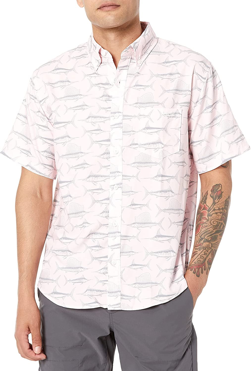 huk teaser gingham short sleeve