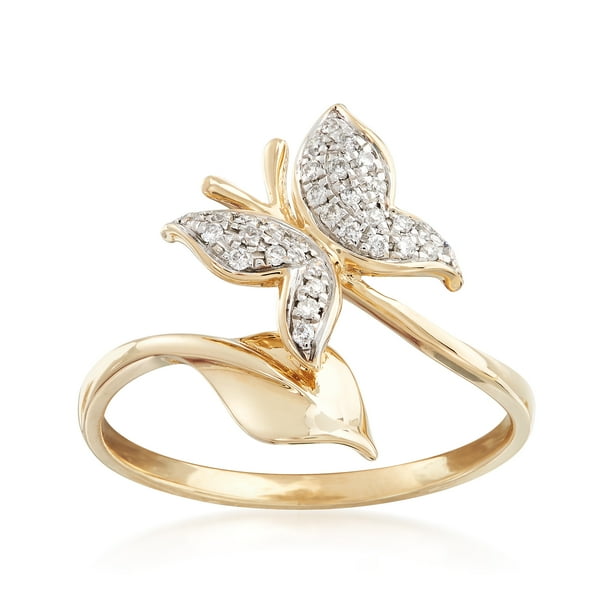 RossSimons RossSimons 0.12 ct. t.w. Diamond Butterfly Ring in 14kt