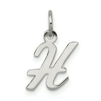 925 Sterling Silver Small Script Initial H Charm Pendant