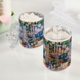 thumbnail image 2 of Yayeee 2 Pack Qtip Holder Bathroom Cotton Swab Canister with Lid Clear Dispenser Set, Floral Window, 2 of 6