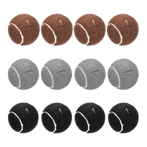 12 Pcs Pelotas de tenis precortadas para andadores, accesorios universales para deslizadores de andadores, Gris/Marrón/Negro