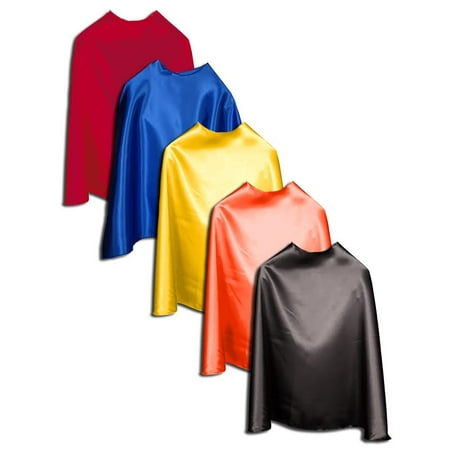 Superfly Kids premium Super Hero Capes Adult 5 pack men's assorted colors