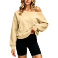 thumbnail image 4 of Enjoytime Womens Sweatshirt Long Sleeve Casual Pullover Tops Fall Fashion Soft Off Shoulder Sweatshirts with Straps, 4 of 6