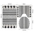 thumbnail image 3 of White Geometric Diamond Chevron Pattern Bathroom Rugs Sets 3 Piece,Toilet Cover Set,Absorbent Non Slip Bathroom Mats Sets with U-Shaped Contour Rug Toilet Rug Set, 3 of 5